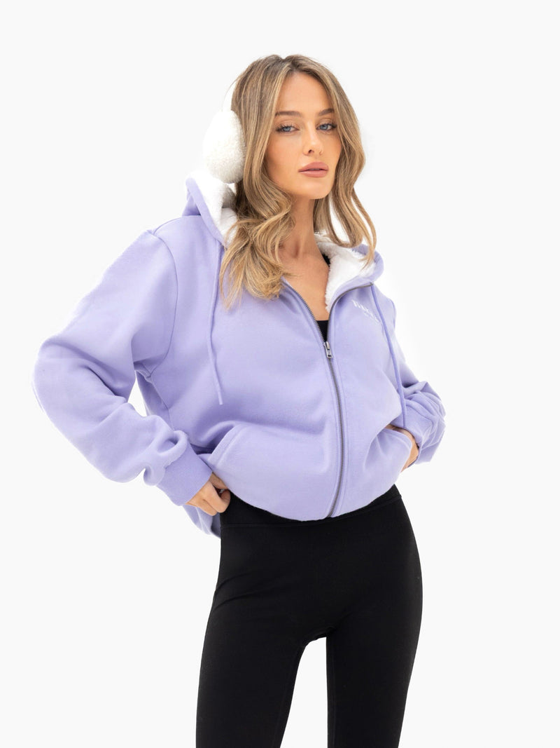 Heritage Oversized Full Zip Hoodie - Lilac