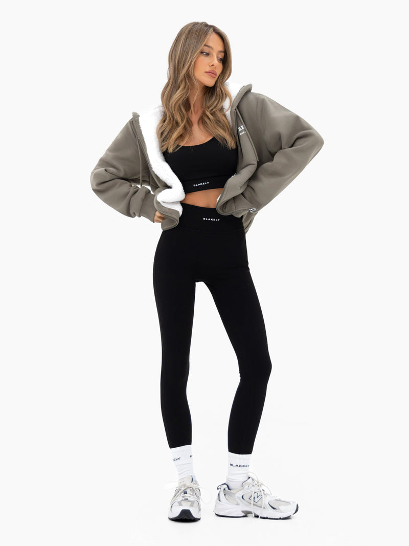 Heritage Oversized Full Zip Hoodie - Safari Green