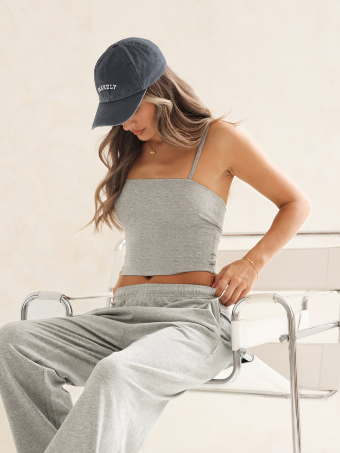 Ayla Cotton Cami Top - Marl Grey