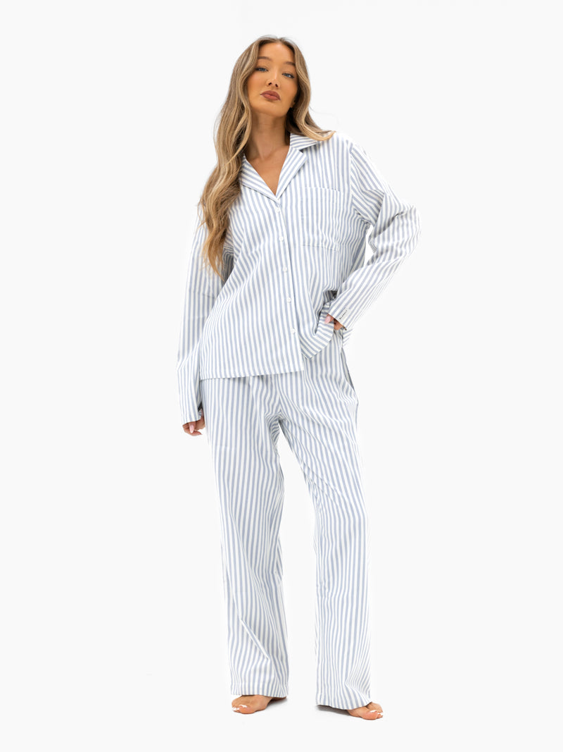 Suki Stripe Trousers - Light Grey Stripe