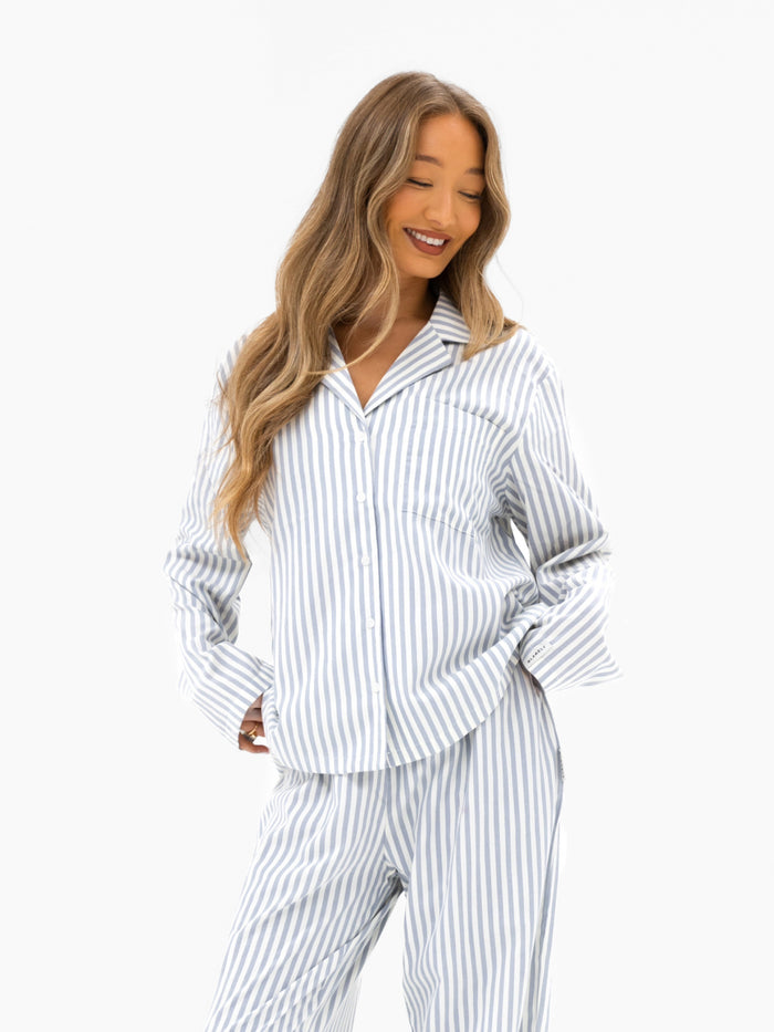 Suki Stripe Shirt - Light Grey Stripe