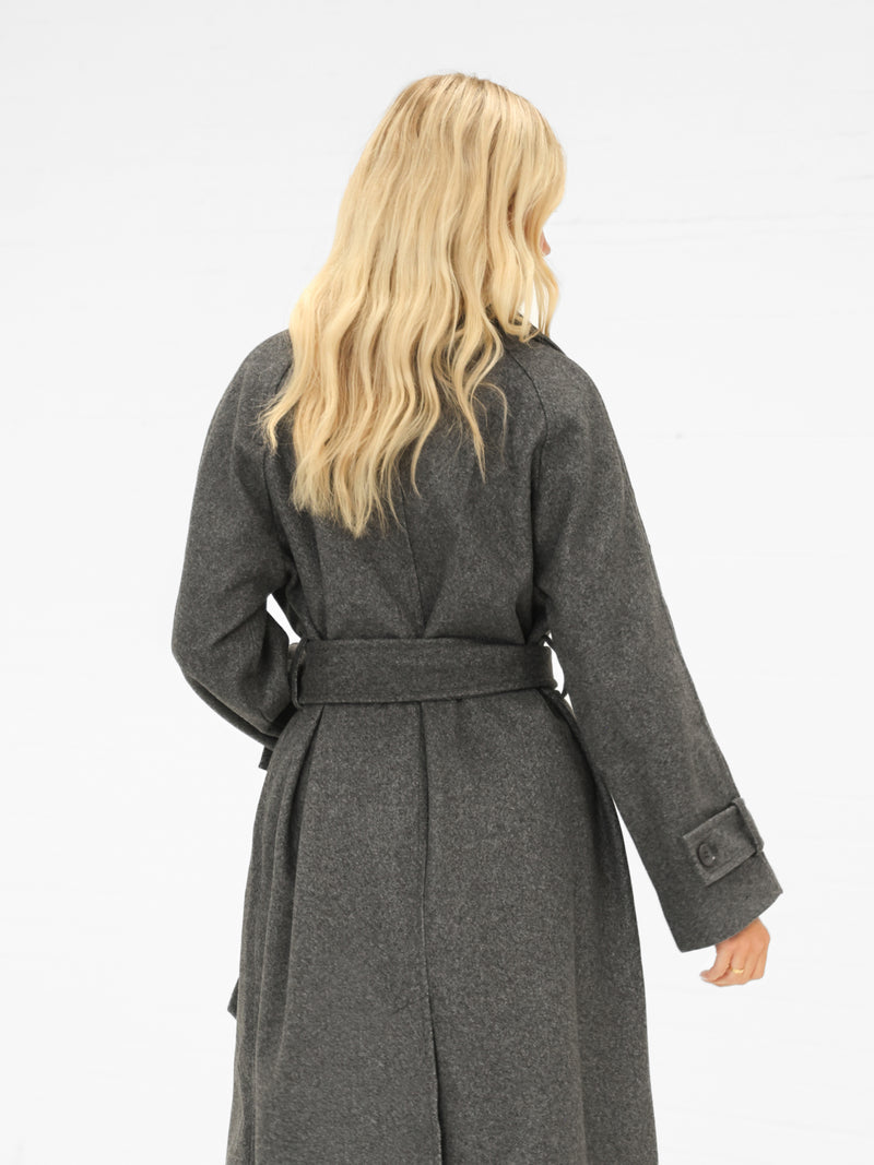 Madalyn Longline Coat - Charcoal
