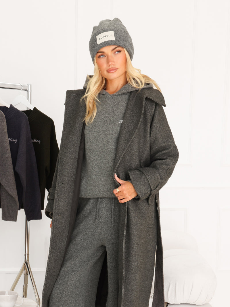 Madalyn Longline Coat - Charcoal