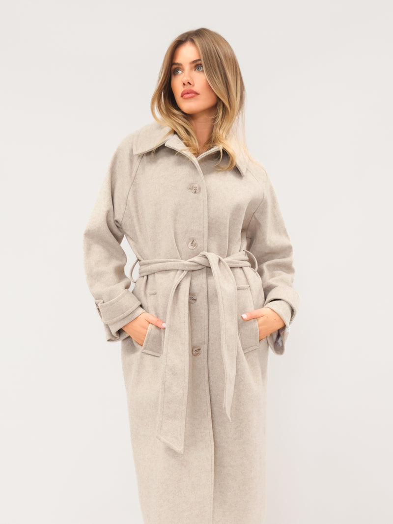 Madalyn Longline Coat - Tan