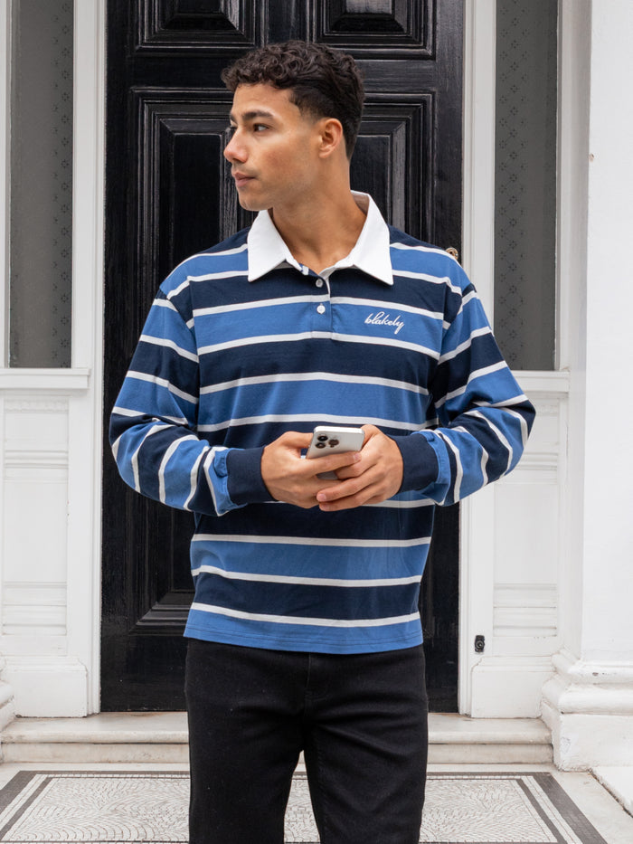 Stanley Stripe Rugby Shirt - Blue Mix