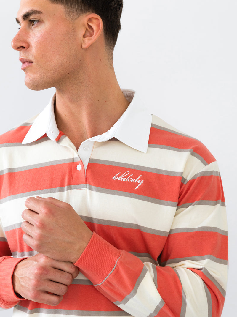 Stanley Stripe Rugby Shirt - Orange Mix