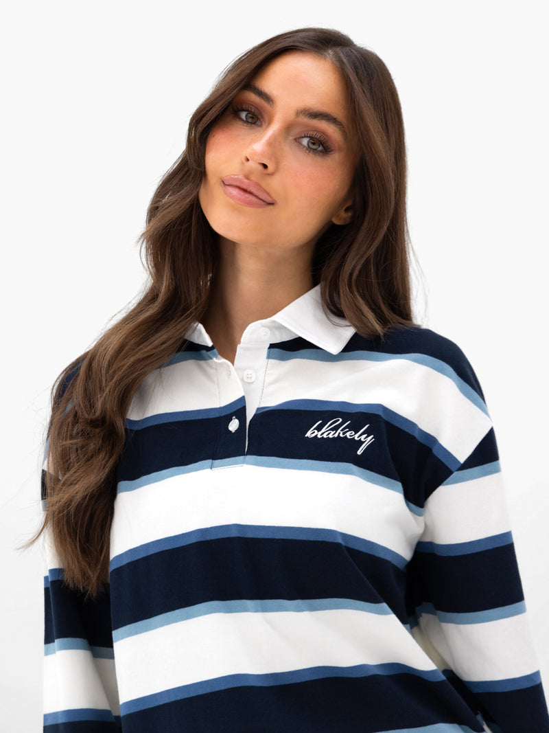 Skye Stripe Rugby Shirt - Navy Mix