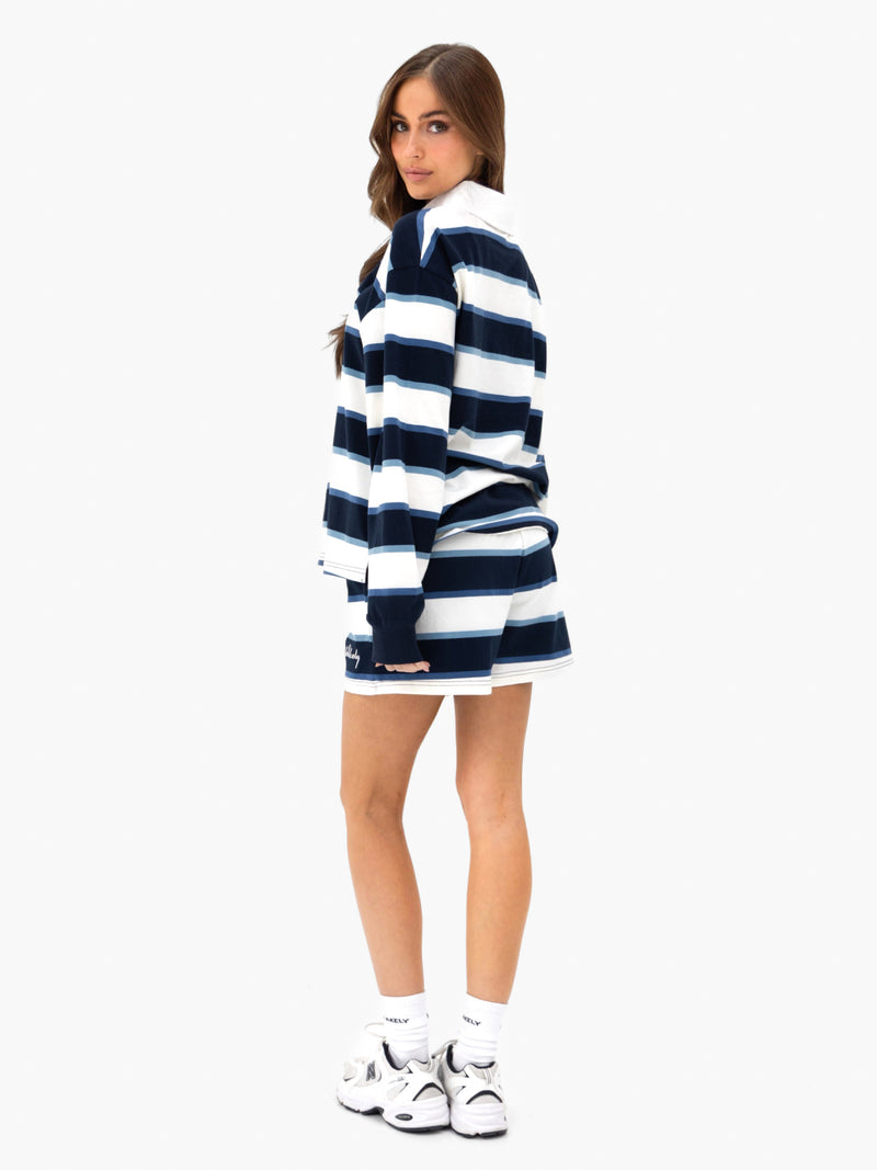 Skye Stripe Rugby Shirt - Navy Mix