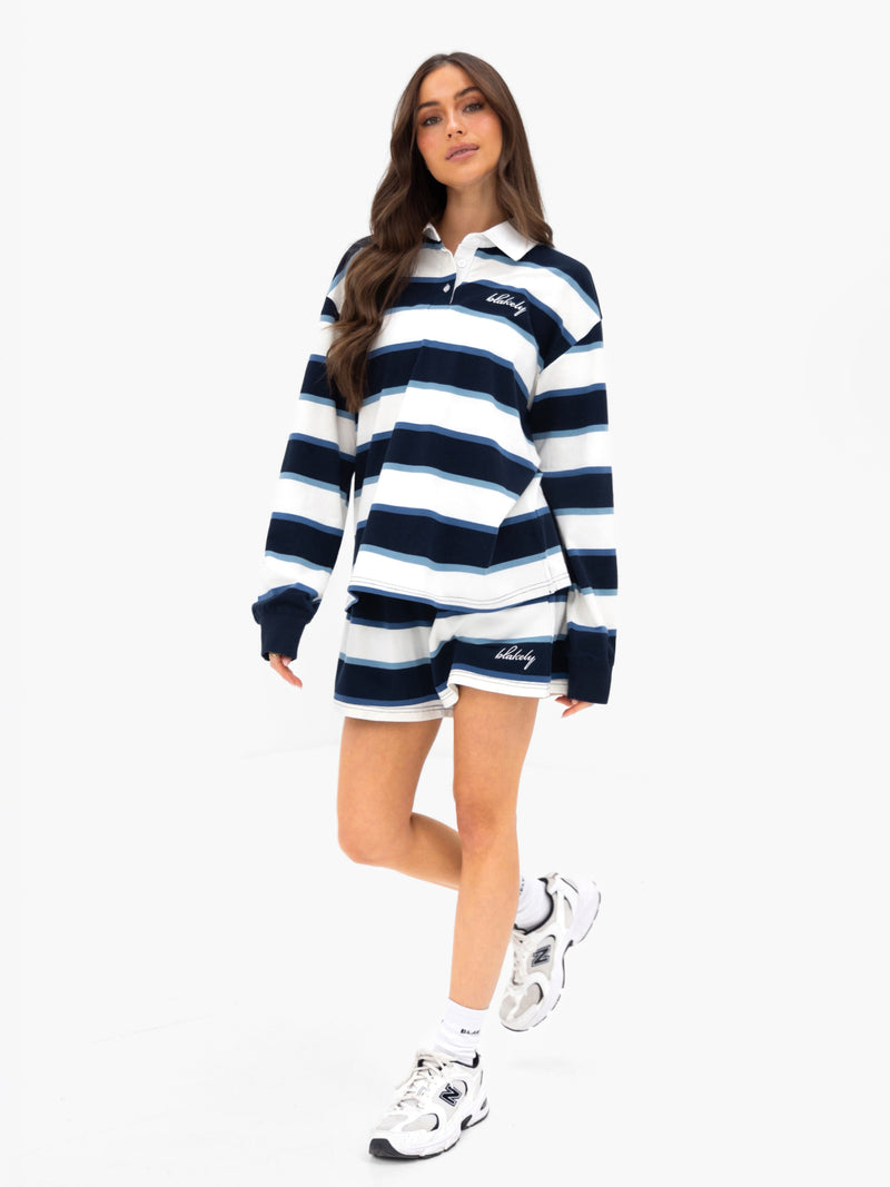 Skye Stripe Rugby Shirt - Navy Mix