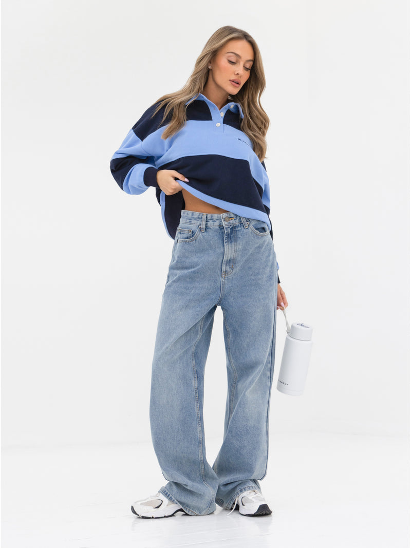 Harper Rugby Shirt - Navy & Blue