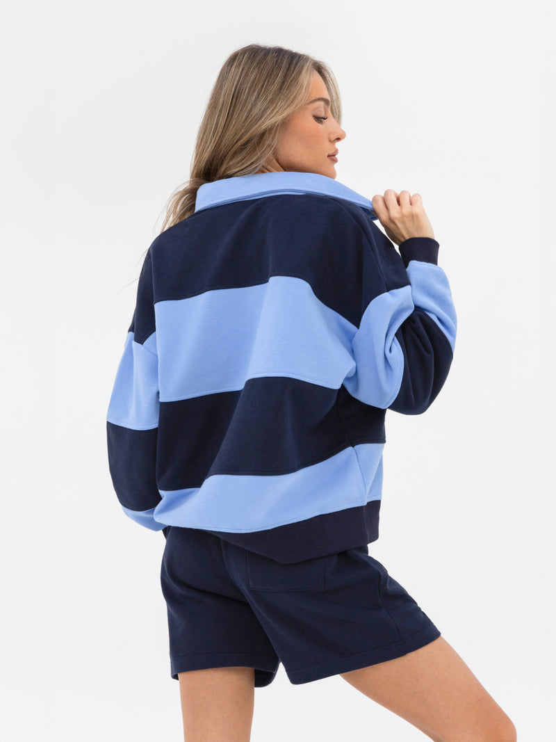 Harper Rugby Shirt - Navy & Blue