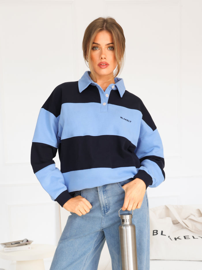 Harper Rugby Shirt - Navy & Blue