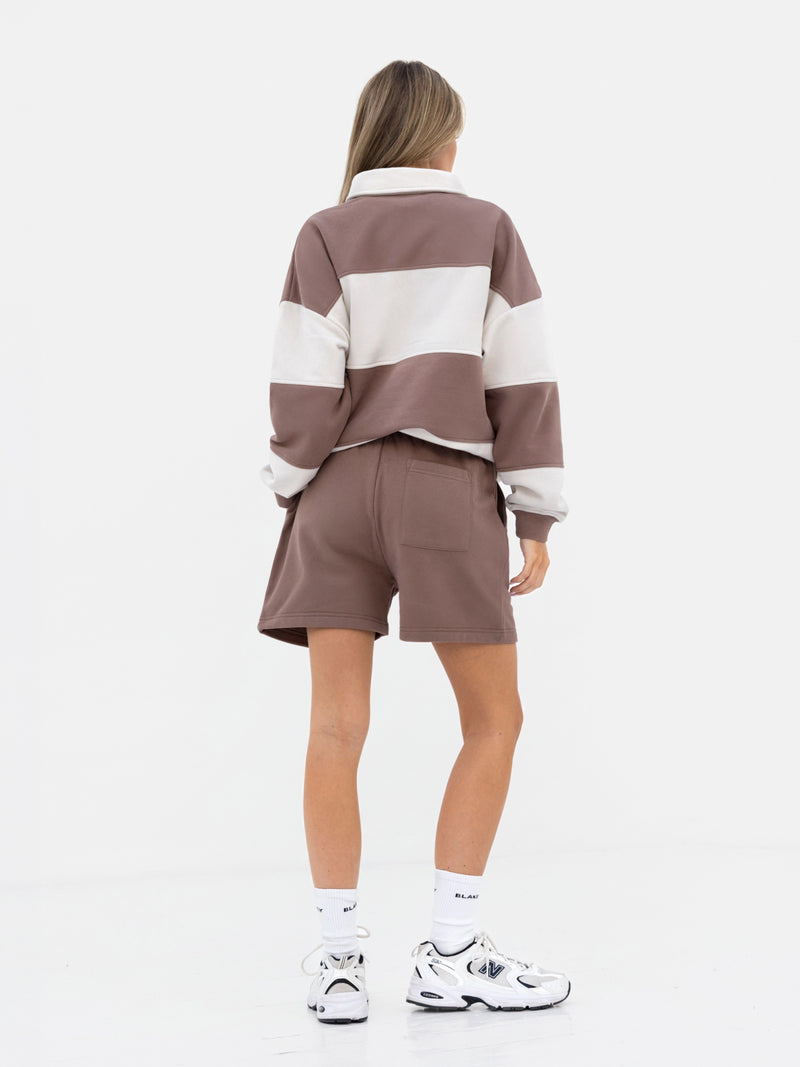 Harper Rugby Shirt - Light Brown & Off White