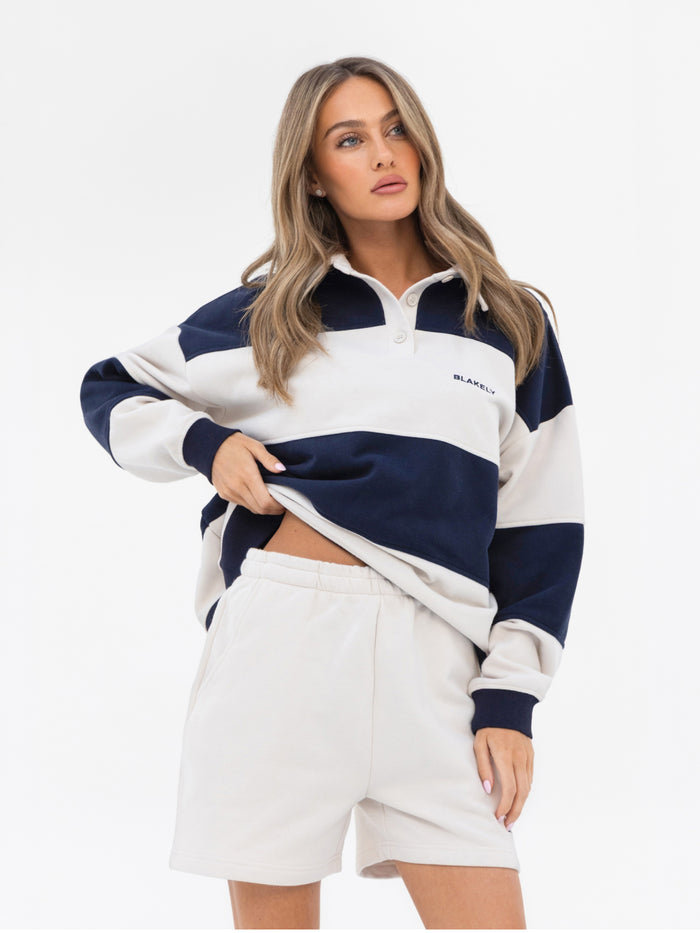 Harper Rugby Shirt - Navy & Off White