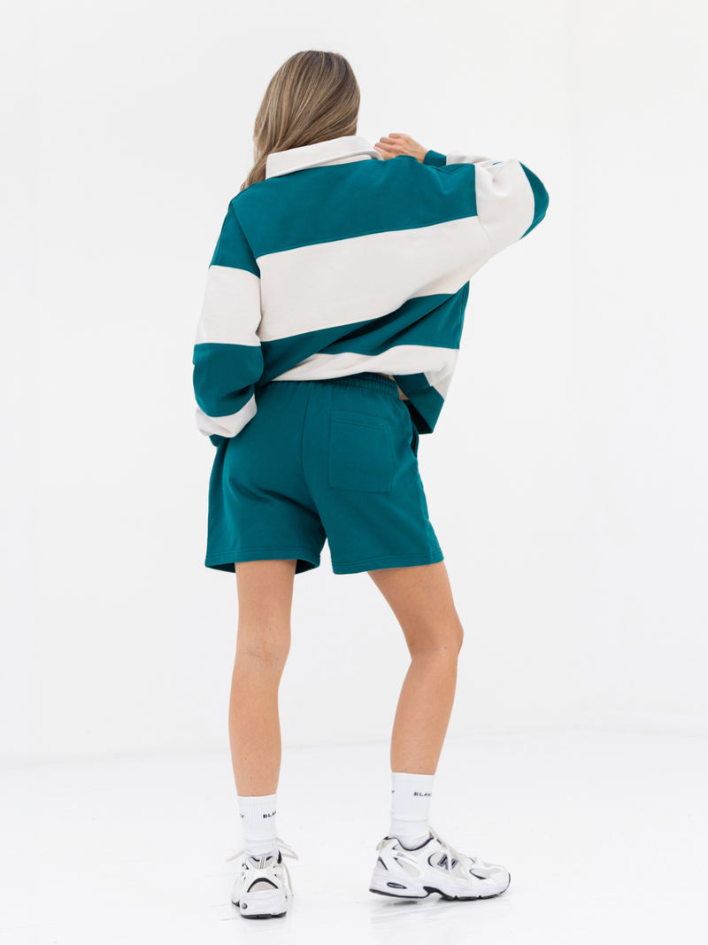 Harper Rugby Shirt - Teal & Off White