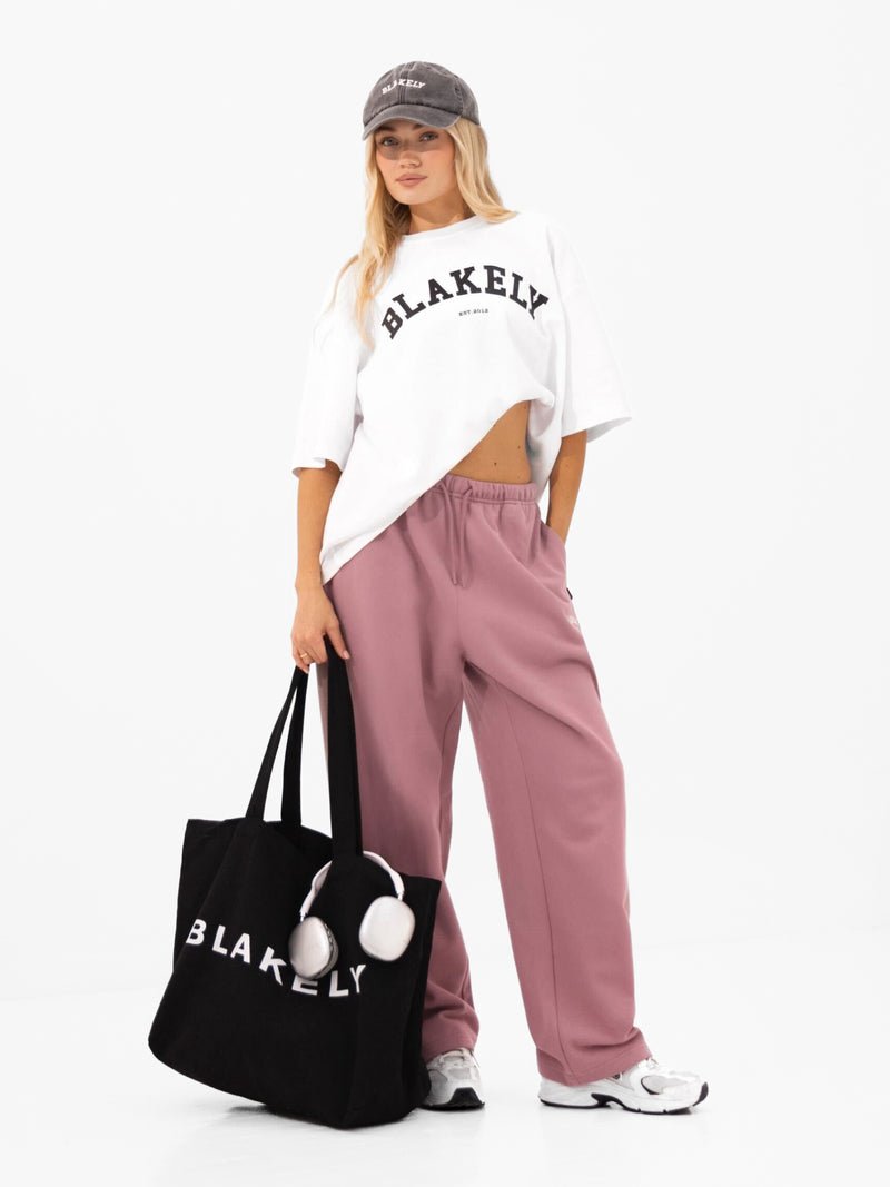Heritage Wide Leg Sweatpants - Dusty Pink