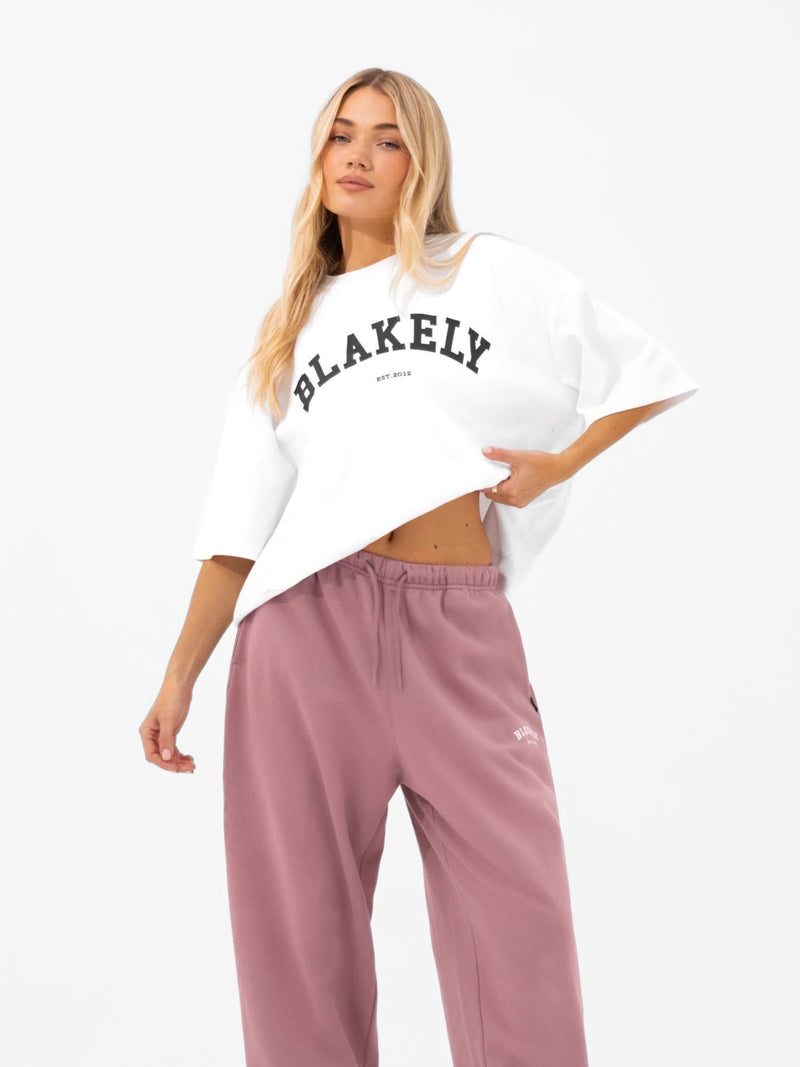Heritage Wide Leg Sweatpants - Dusty Pink