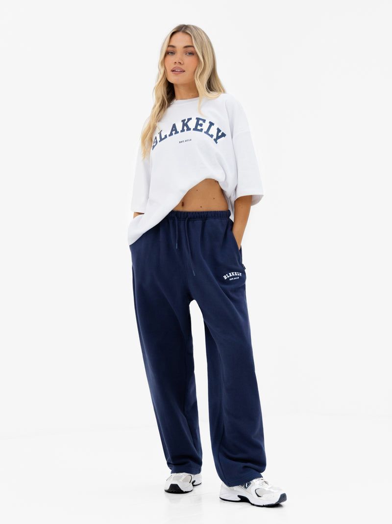 Heritage Wide Leg Sweatpants - True Navy