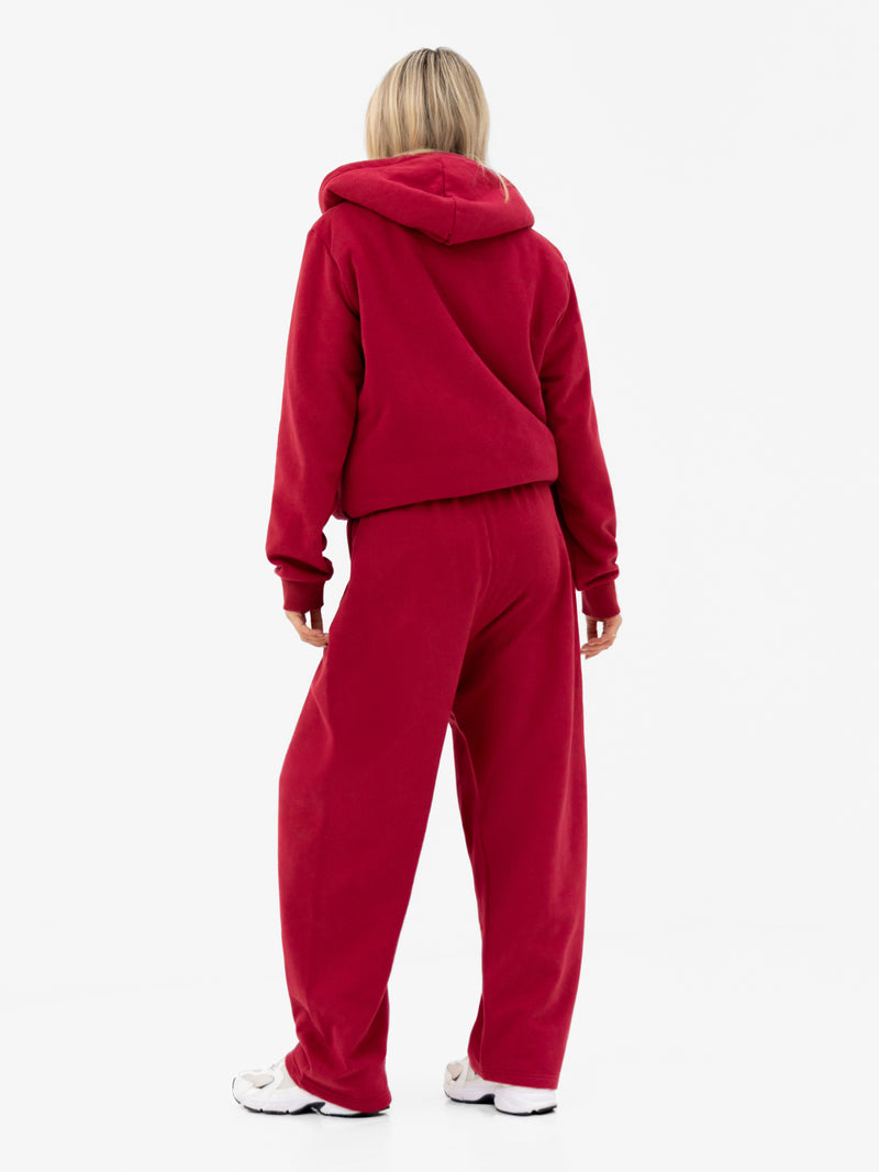 Heritage Wide Leg Sweatpants - Red