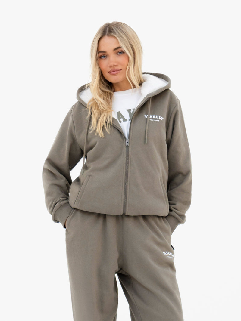 Heritage Oversized Full Zip Hoodie - Safari Green