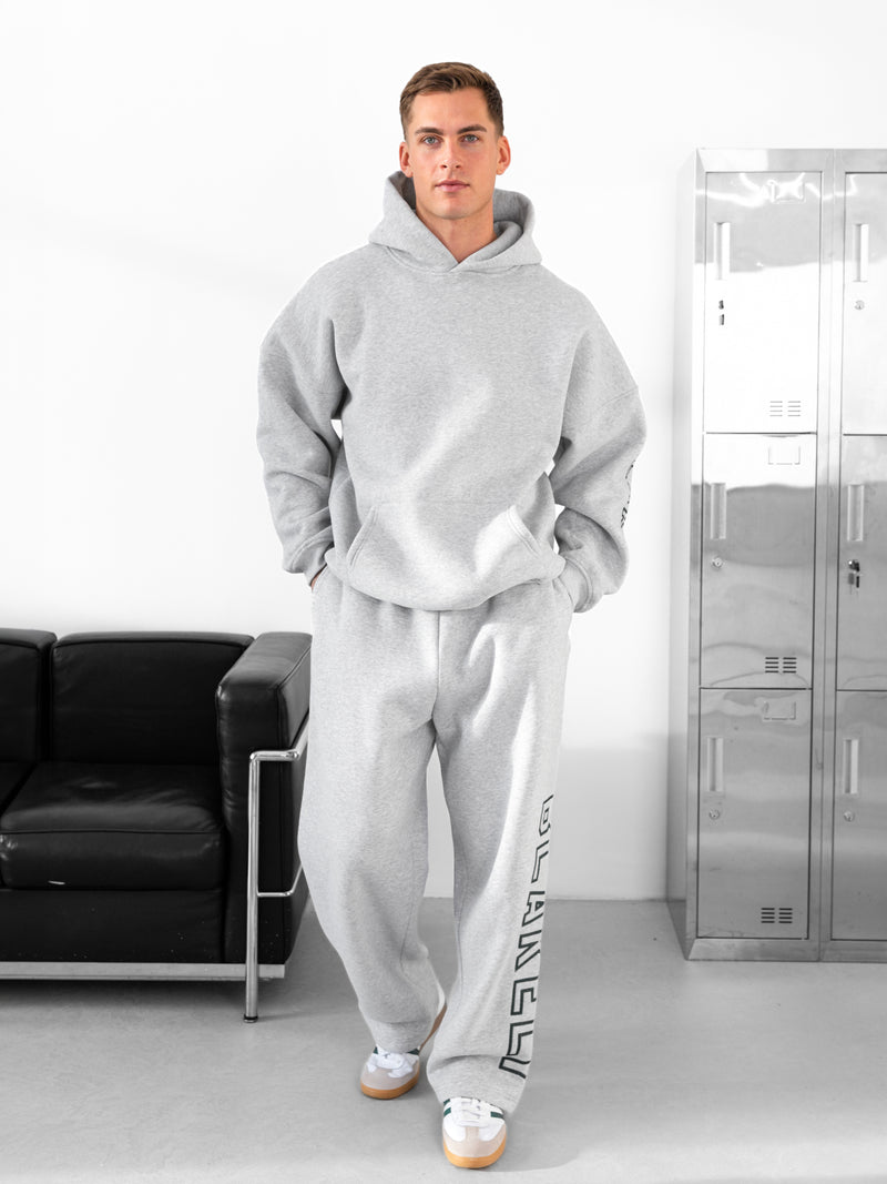 Miles Wide Leg Sweatpants - Marl Grey