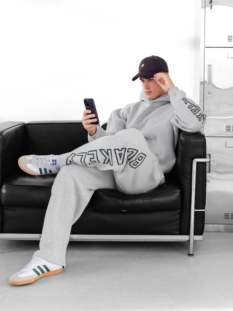 Miles Wide Leg Sweatpants - Marl Grey