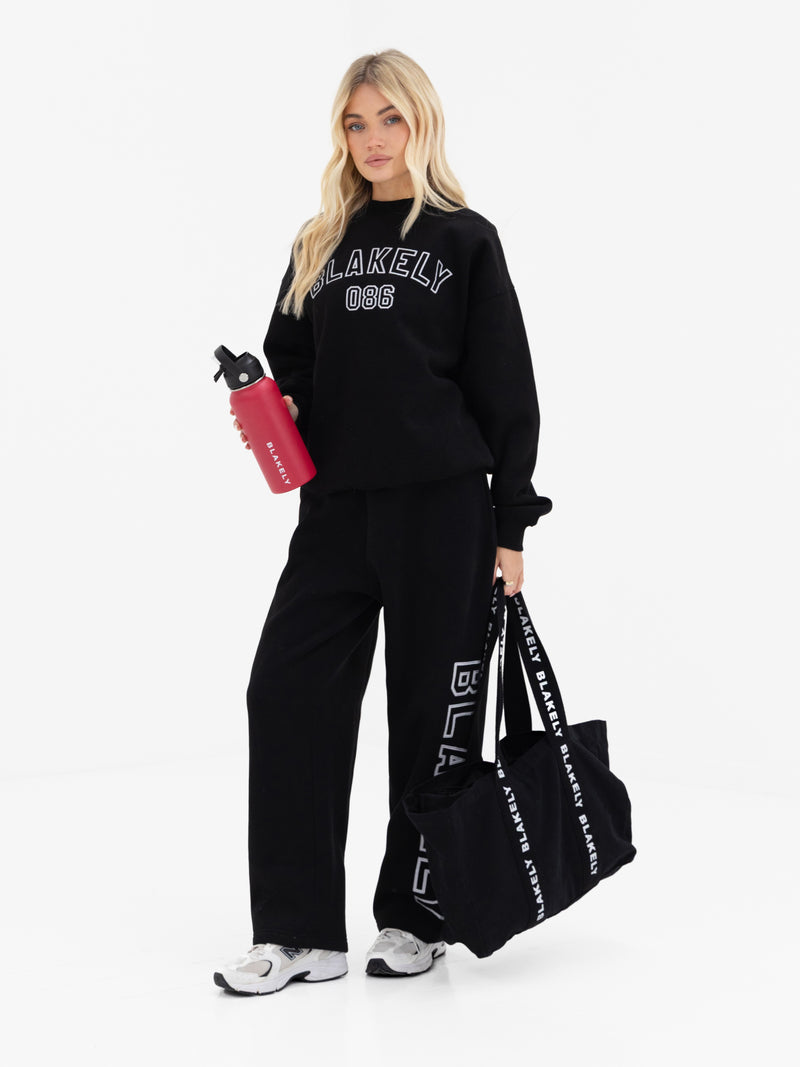 Alexis Wide Leg Sweatpants - Black