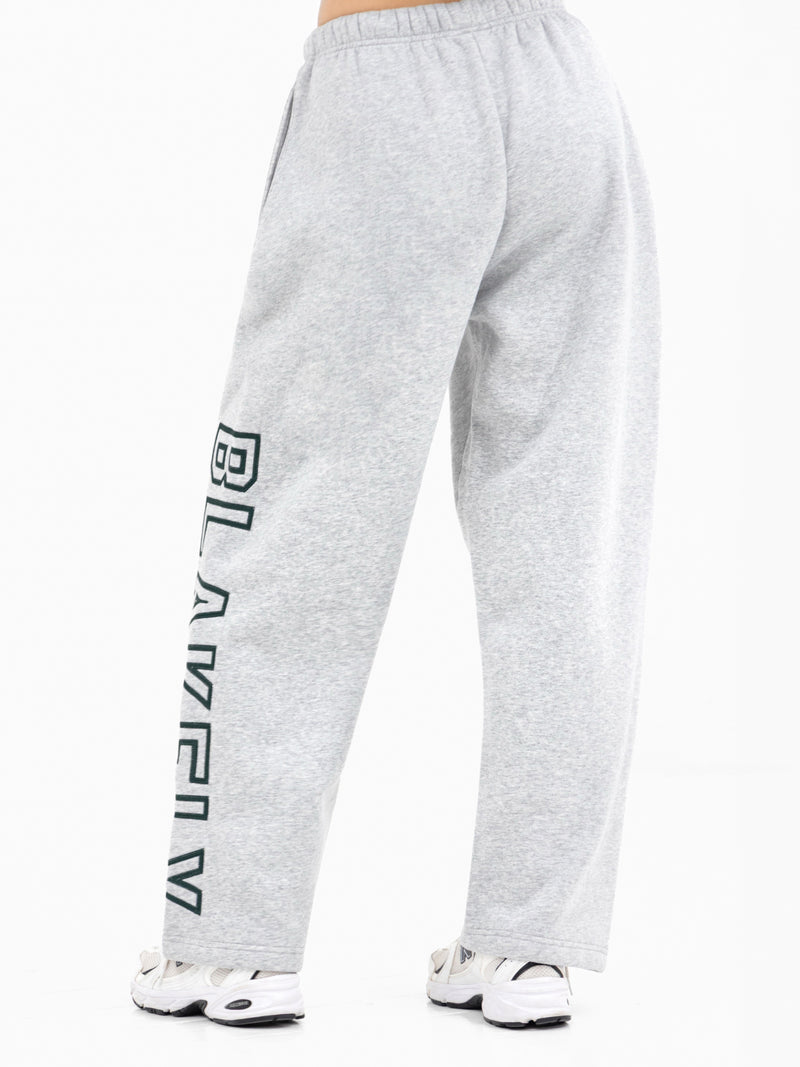 Alexis Wide Leg Sweatpants - Marl Grey