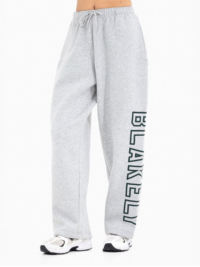 Alexis Wide Leg Sweatpants - Marl Grey