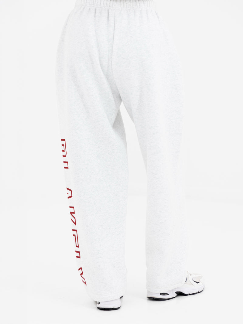 Alexis Wide Leg Sweatpants - Marl White