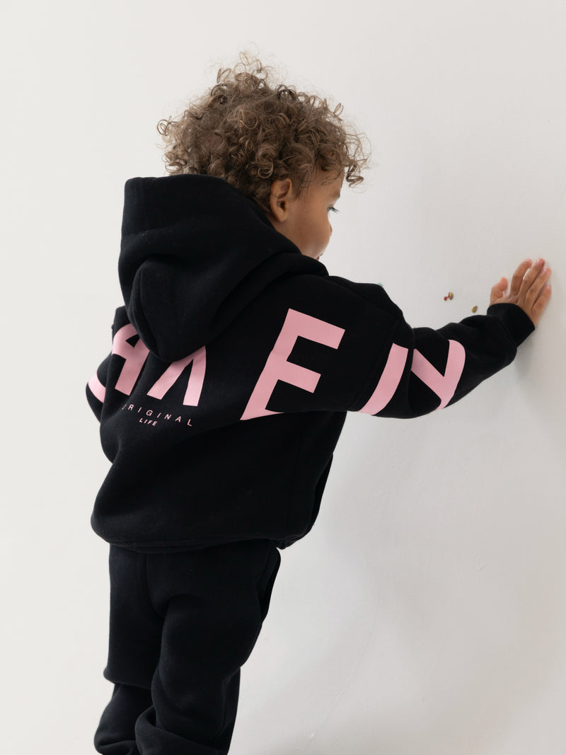 Mini Blakely Hoodie - Black & Pink