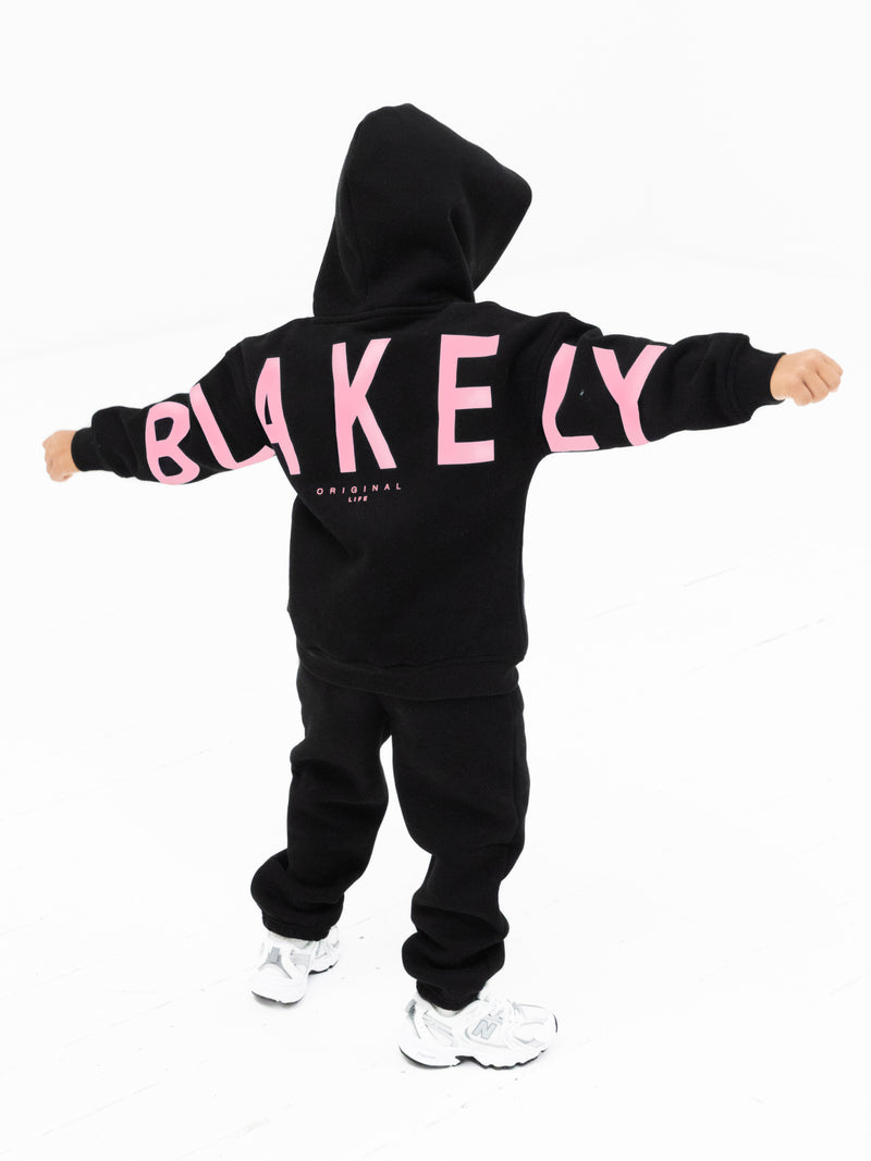 Mini Blakely Hoodie - Black & Pink