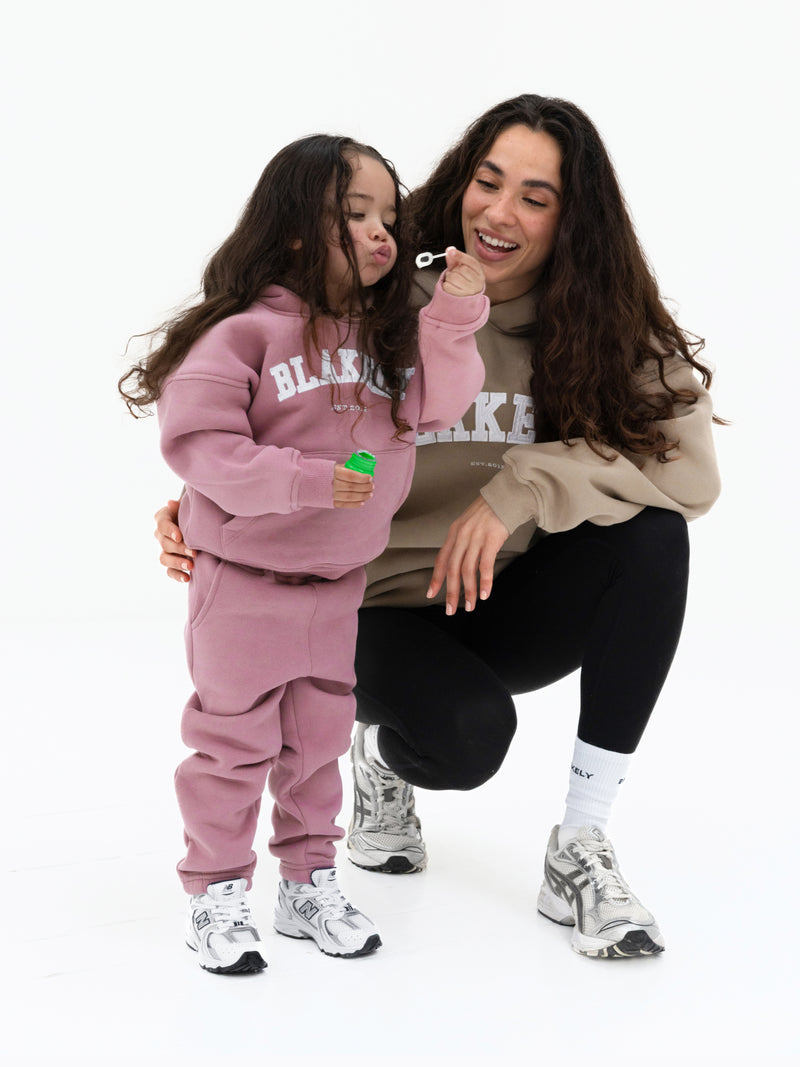 Mini Varsity Hoodie - Dusty Pink