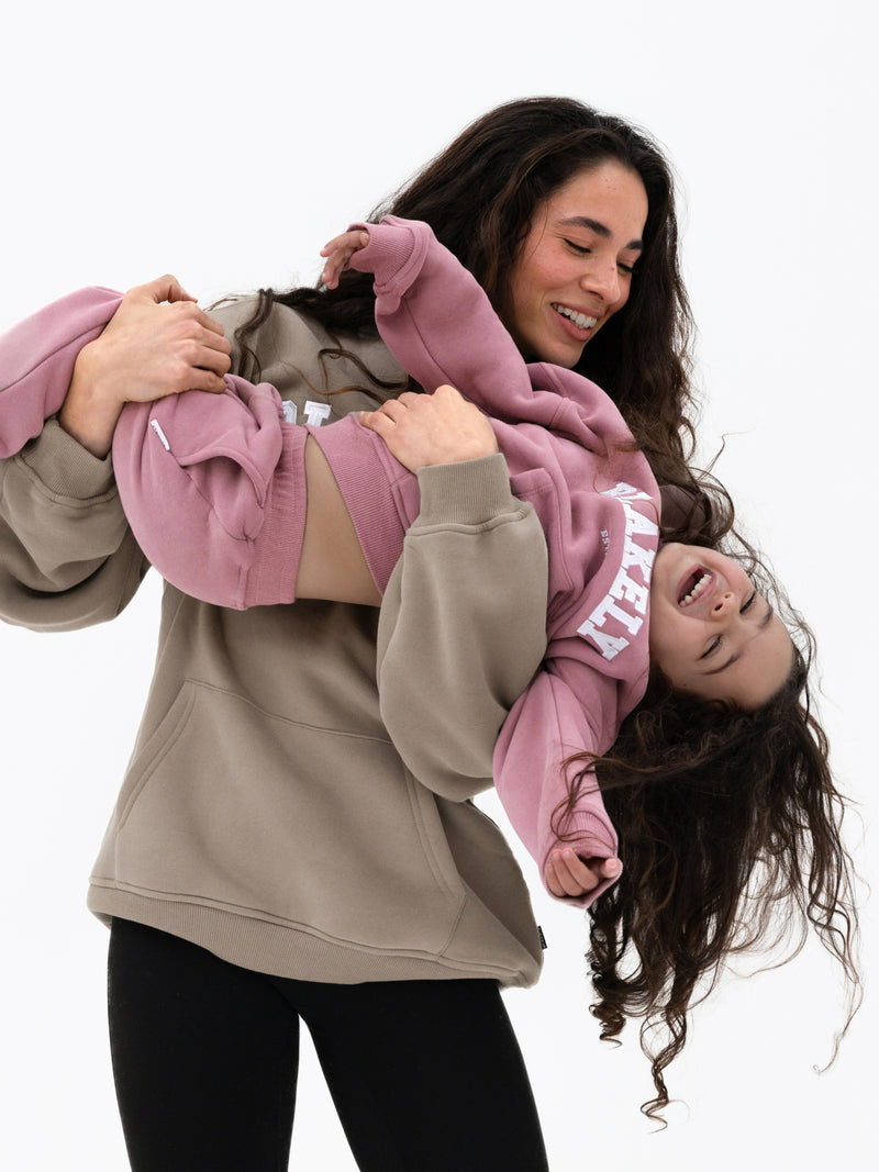 Mini Varsity Hoodie - Dusty Pink