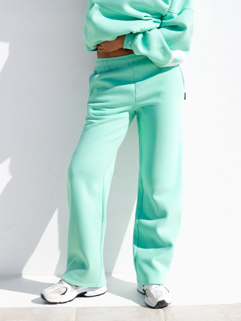 Isabel Wide Leg Sweatpants - Bright Mint