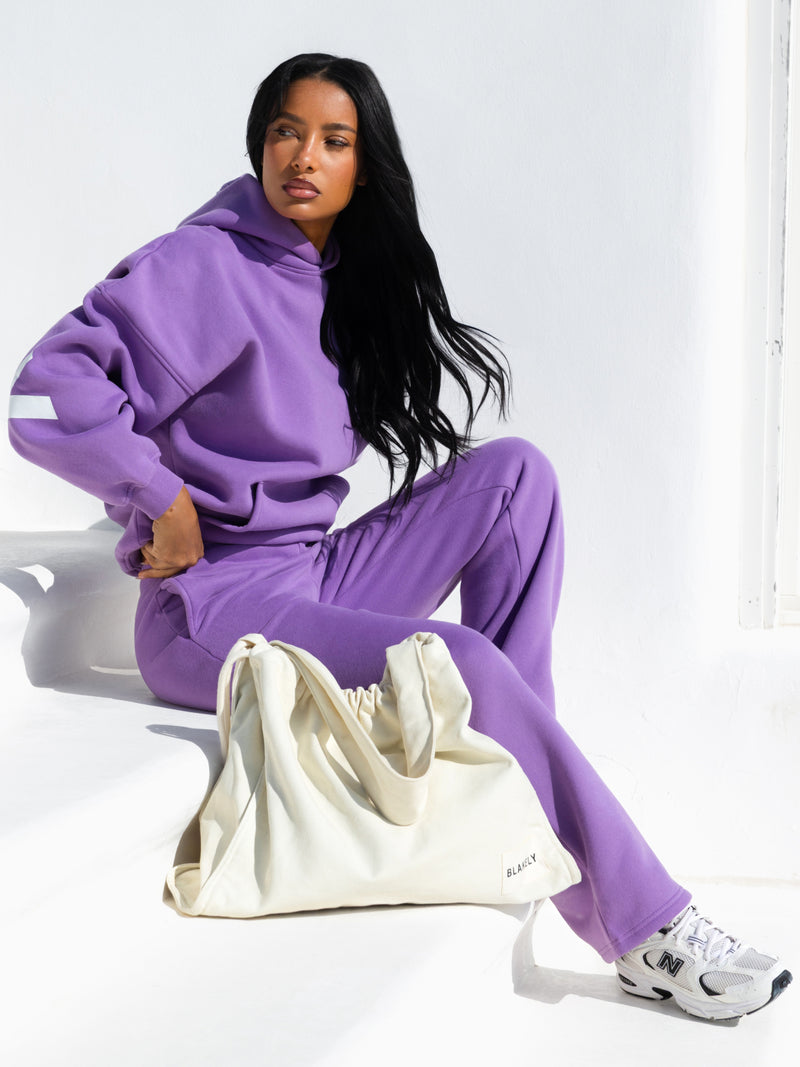 Isabel Wide Leg Sweatpants - Bright Purple