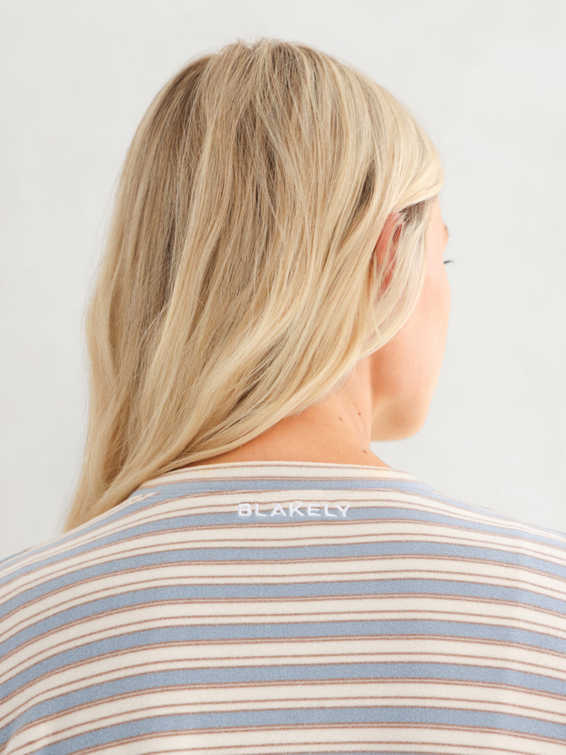 Sadie Stripe Long Sleeve Top - Baby Blue Stripe