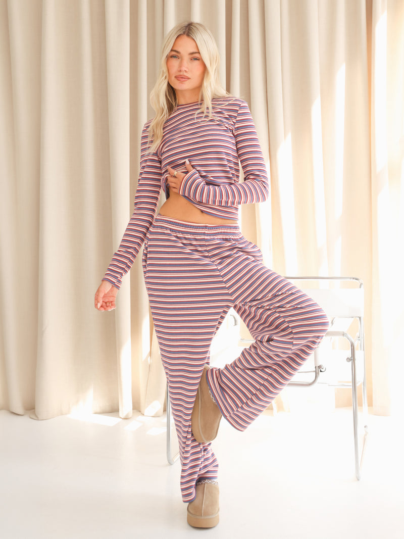 Sadie Stripe Long Sleeve Top - Red Stripe