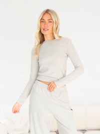 Sadie Long Sleeve Top - Stone
