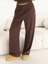 Sadie Wide Leg Trousers - Chocolate Brown