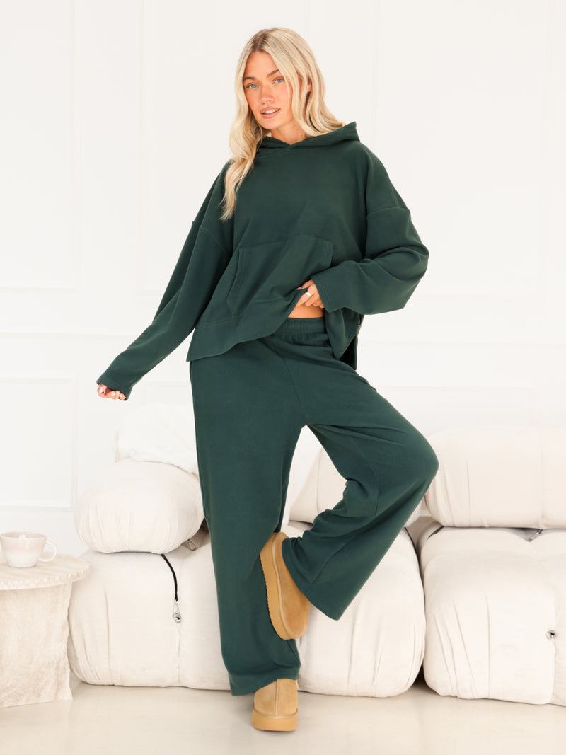 Sadie Wide Leg Trousers - Teal Green