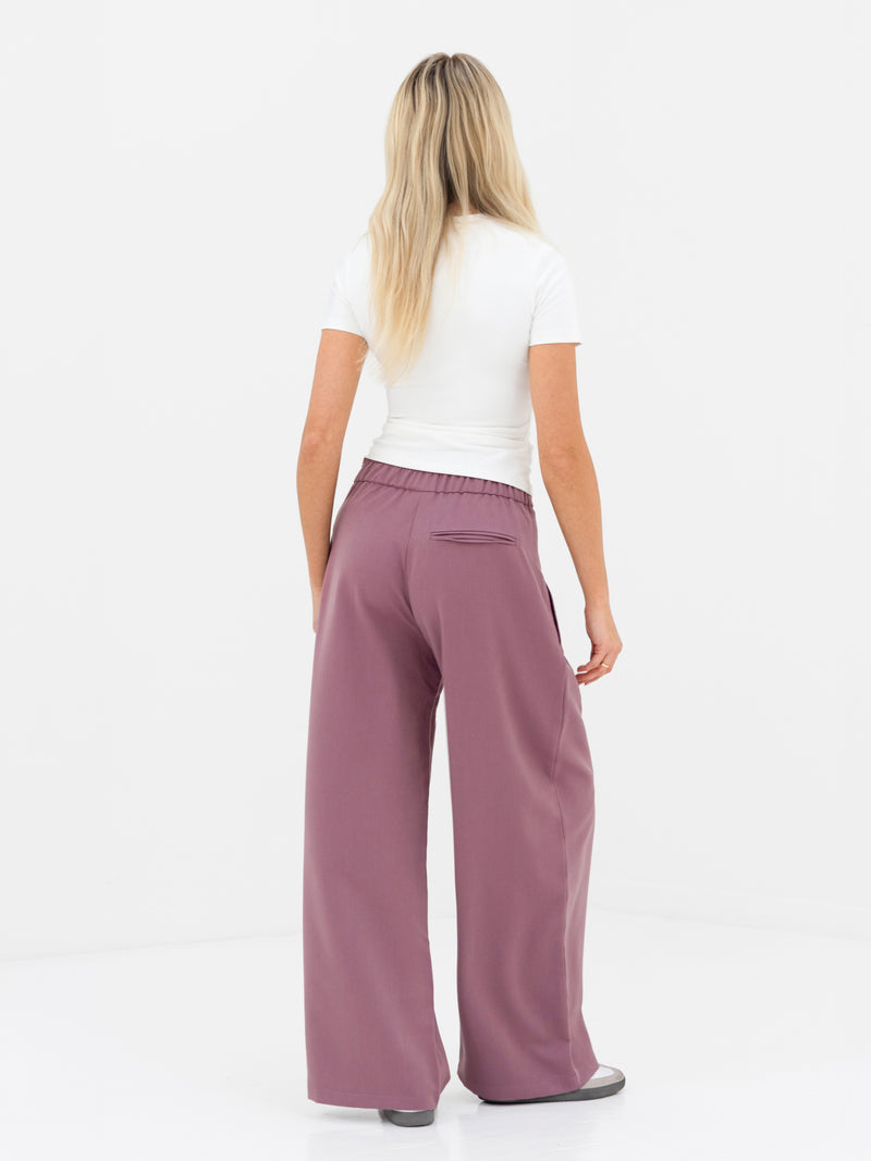 Kady Cross Over Trousers - Dusty Rose