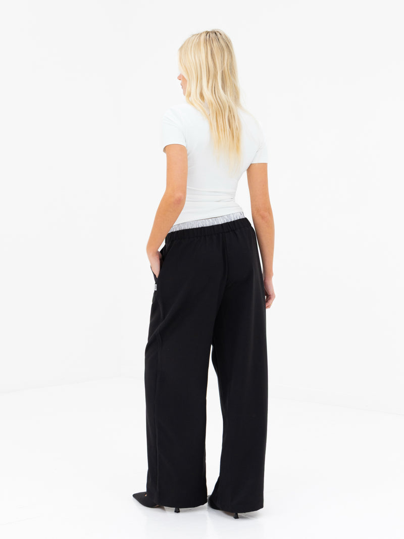 Alana Double Waist Trousers - Black