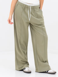 Alana Double Waist Trousers - Warm Olive