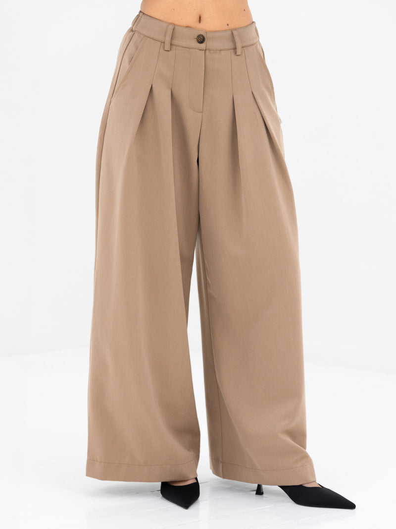 Ali Pleated Trousers - Tan