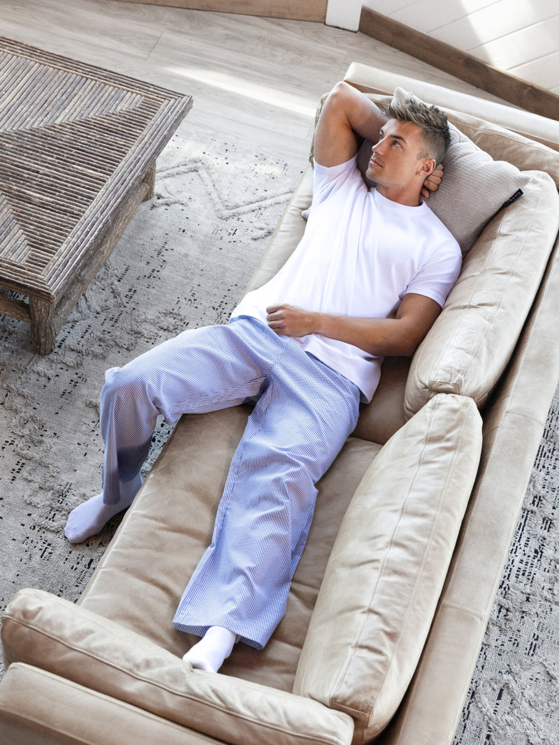 Ollie Stripe Trousers - Navy Stripe