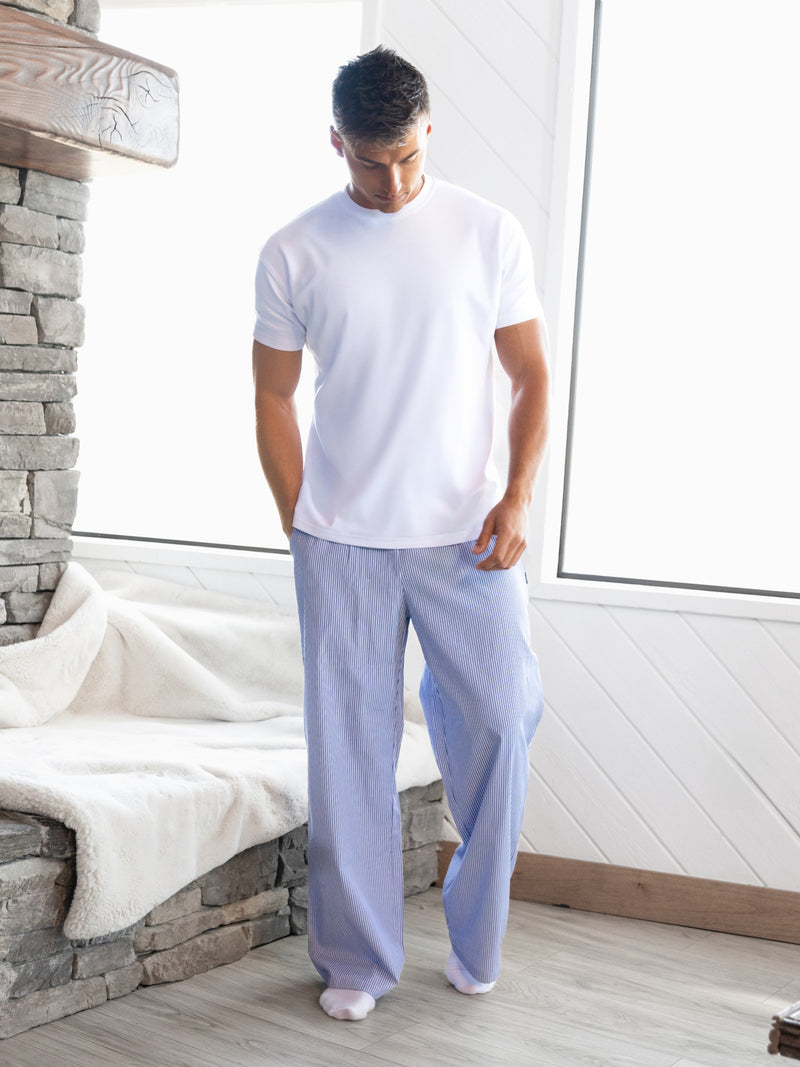 Ollie Stripe Trousers - Navy Stripe