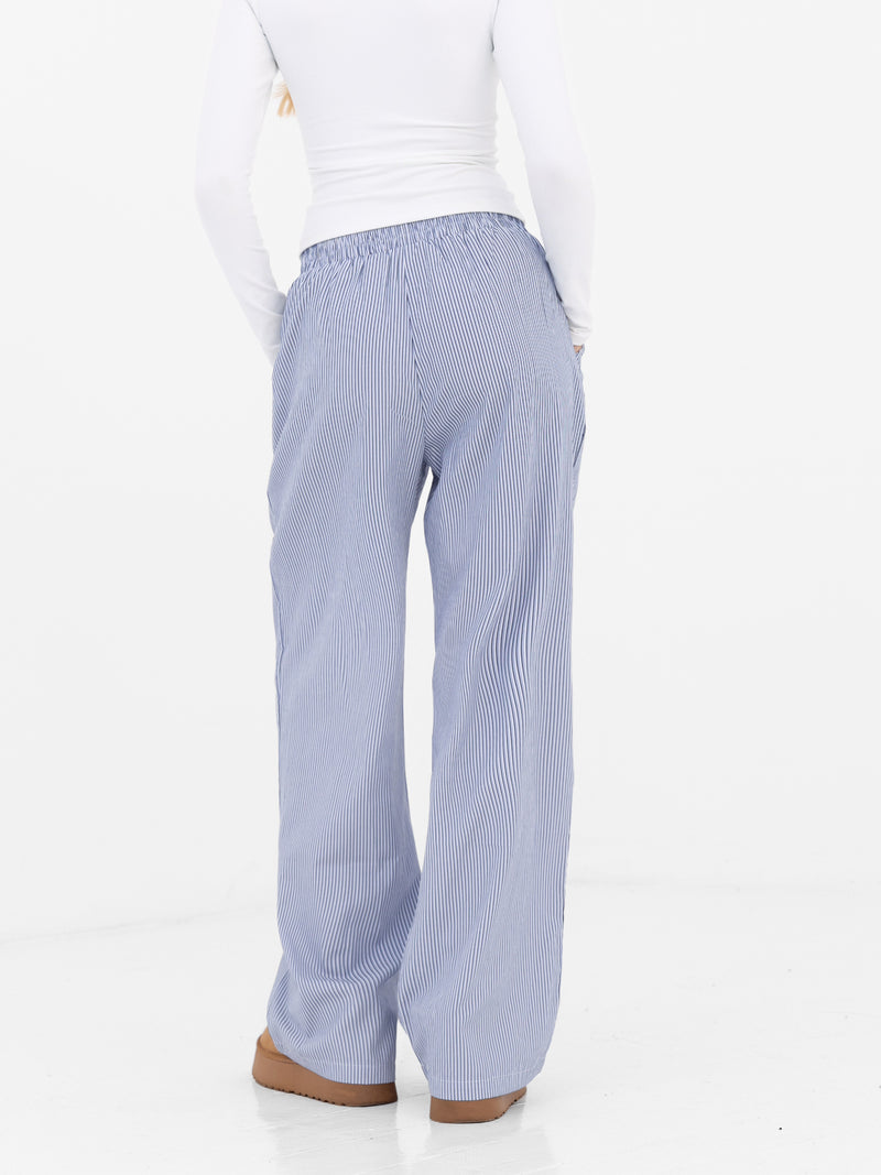 Noa Stripe Trousers - Navy Stripe