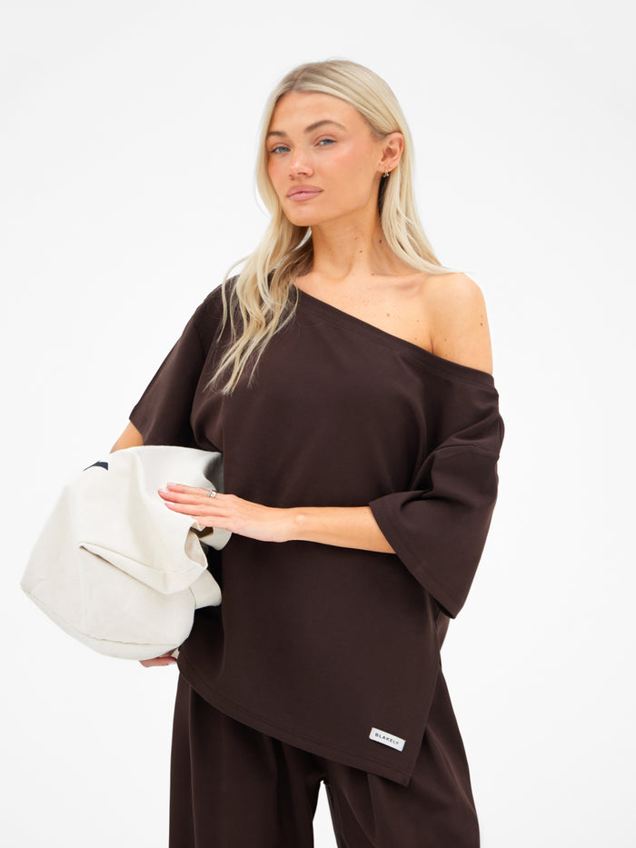 Cleo Off The Shoulder Top - Brown