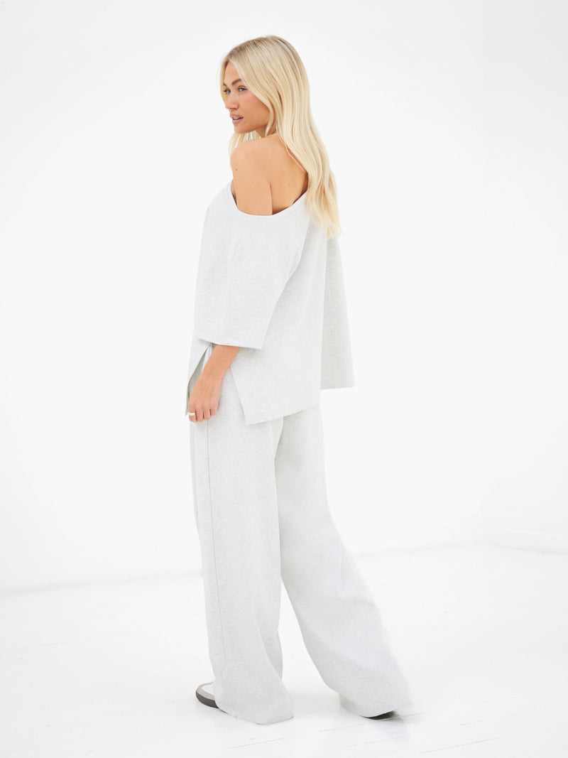 Cleo Off The Shoulder Top - Marl Grey